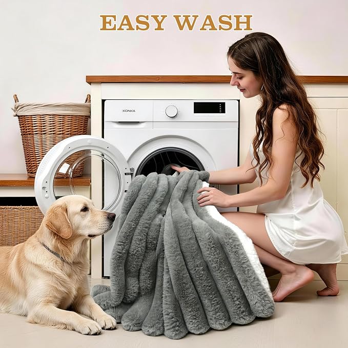 Cat Blanket for Indoor Cats, Soft Rabbit Fur Kitten Blanket 21x17 White | Nodarko Double-Sided 600GSM Rabbit Fur & Soft Fleece Cat Blanket, Washable Pet Blanket for Couch, Cat Bed & Window Perch - Image 7