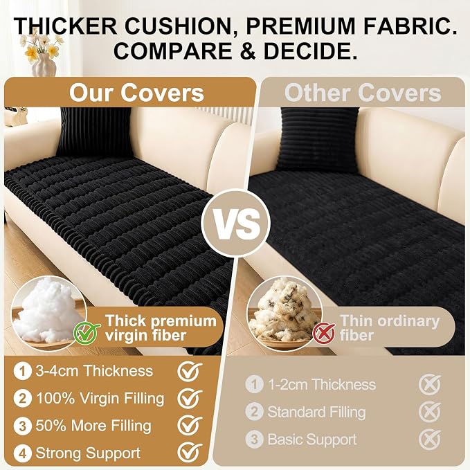 Smiry Couch Cover for Dogs, Non Slip Washable Sofa Protector for Pets | Soft Furniture Cover for Leather & Fabric Couches, Cozy Protect Against Fur, Dirt & Messes, Pet Friendly, 27.6"x27.6" - Image 5