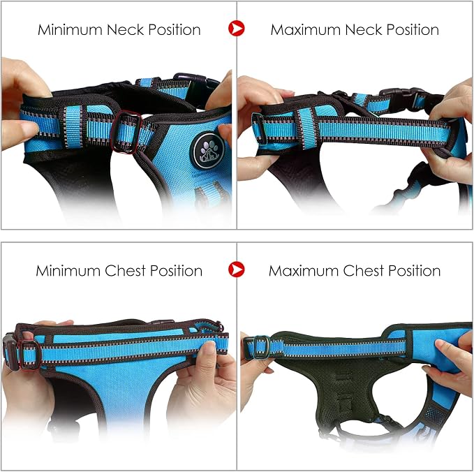 NESTROAD No Pull Dog Harness,Adjustable Oxford Dog Vest Harness with Leash,Reflective No-Choke Pet Harness with Easy Control Soft Handle for Large Dogs(Large,Blue) - Image 7