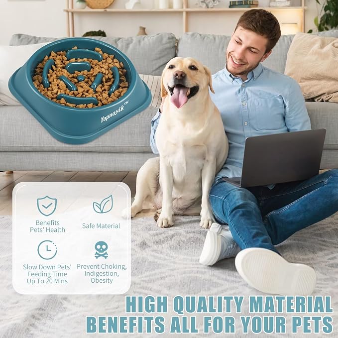 Slow Feeder Dog Bowls for Large Dogs | Non-Slip Base, Anti-Choking Design, Reduces Bloating & Overeating, Easy to Clean, 4 Cups - Image 5