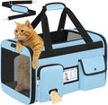 HUANLANG Large Cat Carrier Travel Soft Sided Pet Carrier Airline Approved | Dog Carriers for Small Dogs Medium Cats,Collapsible,3 Storage,zipper lock,Reflective strips,Luggage Strap, Up to 15 Lbs by HUANLANG