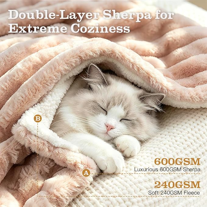 Dog Blanket for Small Dogs, Soft Rabbit Fur Puppy Blanket 25x35 Coffee | Nodarko Double-Sided 600GSM Rabbit Fur & Fleece Dog Blanket, Washable Pet Blanket for Couch, Crate & Car Seat - Image 2