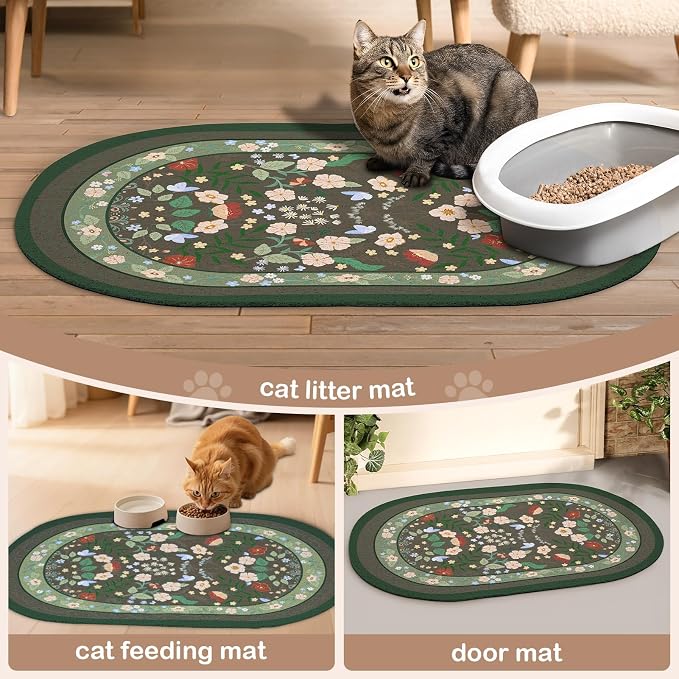 Bienbee Cat Litter Mat, 33" x 22" Dense Trapping Mesh for Litter Boxes | Litter Box Mat with PVC Mesh, Waterproof &Urineproof, Non-Slip Grip, Soft On Kitty Paws and Easy to Clean to Protect Floor - Image 7