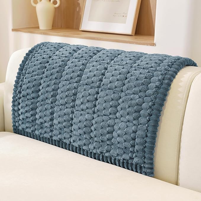 OstepDecor Couch Cover for Dogs, Washable Non Slip Sofa Cover for Pets | Soft Couch Covers for Sofa, Loveseat and Sectional, Furniture Protector Against Pet Hair & Dirt (35.4" x 35.4", Blue) by OstepDecor