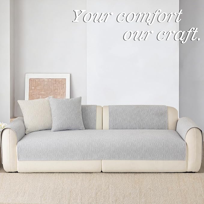 Waterproof Couch Cover for Dogs,Nonslip Sofa Cover for L Shaped Sofa,Washable Furniture Protector Pet Friendly(Light Gray,36"x36") - Image 3