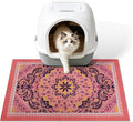 Cat Litter Mat, 24"x15" High-Density PVC Cat Litters Trapping Mat, Waterproof & Non-Slip Backing, Litter Box Catcher, Soft on Kitty Paws, Easy Washable Pet Supplies Pink by Yigerlee