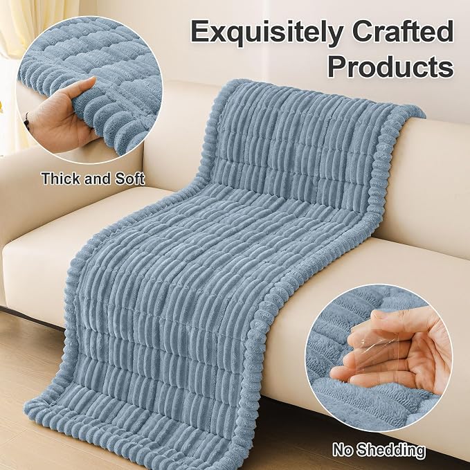 hyha Couch Cover for Dogs, Washable Non Slip Plush Flannel Sofa Protector | Thick Flannel, Anti-Slip Backing, Pet Hair & Scratch Protection, Fits Sofa & Loveseat (35.4" x 70.9") - Image 8