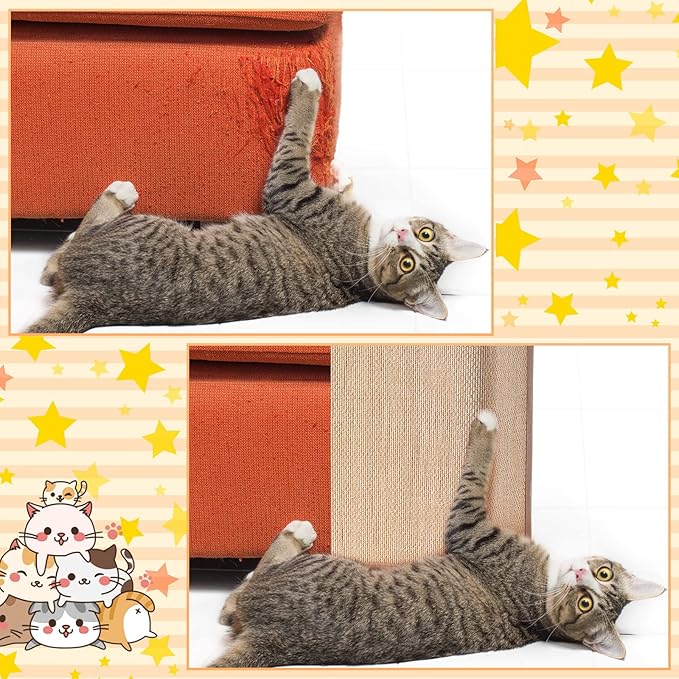 Newwiee 2 Pcs Cat Scratch Furniture Protector Mat Sofa Couch Protector for Cats Pet Scratching Pads for Couch, Sofa, Chair, Easy Installation(15.7 x 23.6 inch) - Image 6