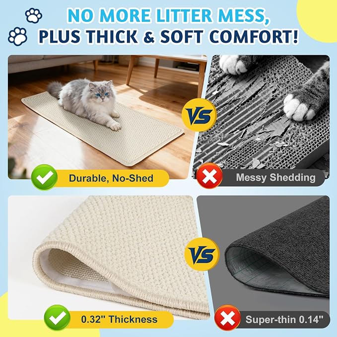 ENONCI Corner Cat Scratcher, 30x11.8 Furniture Furniture Protector Couches & Walls​ - Image 4