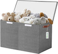 Bagnizer Large Toy Storage Box with Lids, Collapsible Sturdy Baby Storage Organizer Chest Bin Basket for Kids, Boys, Girls, Playroom, Nursery, Bedroom, Closet 25"x13"x16" (Gray) by Bagnizer