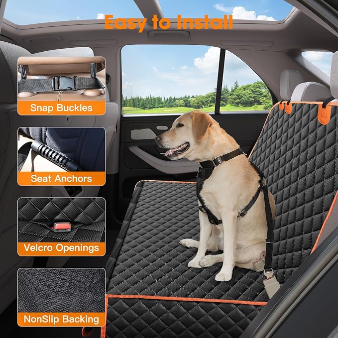 MIXJOY Truck Back Seat Cover for Dogs, Waterproof Pet Seat Covers for Trucks, Dog Cover for Truck Back Seat, Nonslip Pet Bench Seat Cover for Ford F150 F250 F350/Chevrolet Silverado/GMC/Ram - Image 6