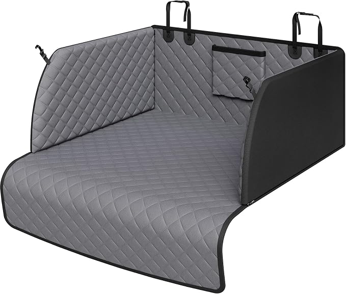 PETICON SUV Cargo Liner for Dogs, Pet Trunk Cover with Cushioned Sides | Full Coverage Non-Slip Cargo Cover with Bumper Flap Protector, Waterproof 600D Oxford, 28D High-resilience Foam, Safer Rides by PETICON