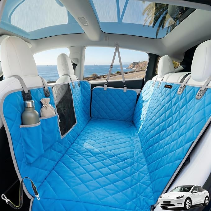 Dog Seat Cover for SUV and Small Truck, Waterproof Car Hammock Heavy Duty Back Seat Cover for Dog with Mesh Window Durable Scratchproof Pet Car Seat Protector for Rav4 CR-V Jeeps by iBuddy