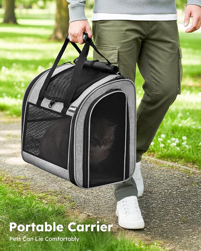 Pecute Cat Backpack with Widened Interior Space, Upgraded Dog Backpack Carrier with Various Ways to Carry, Pet Backpack with Breathable Mesh, Pet Travel Carrier with Soft Padded, Reinforced Support | Breathable Mesh, Reinforced Support, Various Carry W... - Image 4