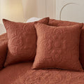 vctops Set of 2 Decorative Cotton Quilted Throw Pillow Covers 18x18 Cozy Boho Farmhouse Embroidery Cushion Cover Soft Accent Pillowcase for Couch Sofa Bed (Orange,18"x18") by vctops