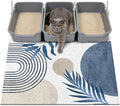 Cat Litter Mat Litter Trapping Mat, 40"x30" Waterproof Urine Proof Litter Box Mat Catcher Mat Non-Slip Washable for Kitty Kitten, Blue by Unknown