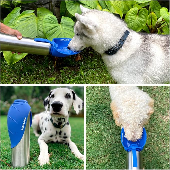 PupFlask Large Dog Water Bottle, Portable Stainless Steel Travel Bowl | 27 or 40 oz Leak-Proof Drink Dispenser with Built-In Cup and Carry Strap for Walking, Hiking and Travel; For All Dog Breeds - Image 6