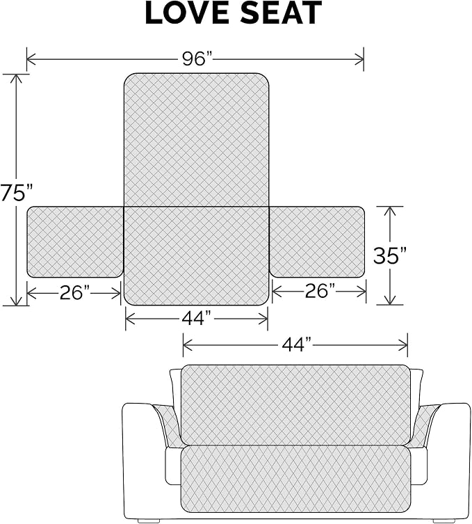 Furhaven Water-Resistant & Reversible Loveseat Cover Protector for Dogs, Cats, & Children - Two-Tone Pinsonic Quilted Living Room Furniture Cover - Gray/Mist, Loveseat - Image 3
