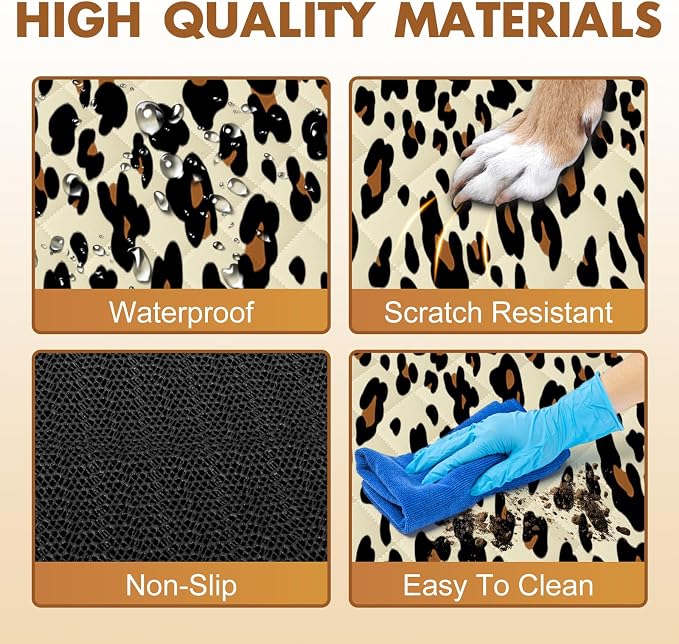Waterproof Dog Backseat Cover for Cars, Non-Slip Pet Seat Protector,Leopard - Image 4