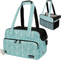 PetAmi Small Dog Purse Carrier, Soft-Sided Pet Carrier Bag with Pockets, Portable Puppy Cat Travel Handbag Tote, Airline Approved Breathable Mesh, Poop Bag Dispenser, Max 18 lbs, Chevron Teal by PetAmi