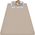 Silicone Cat Litter Mat for Litter Box 40”x28” Large Cat Mat, Khaki | Waterproof, Non-Slip, Leak-Proof Rug Mat with Lip, Easy to Clean, Extra Large Litter Catcher Mat for Floor by Bartuke