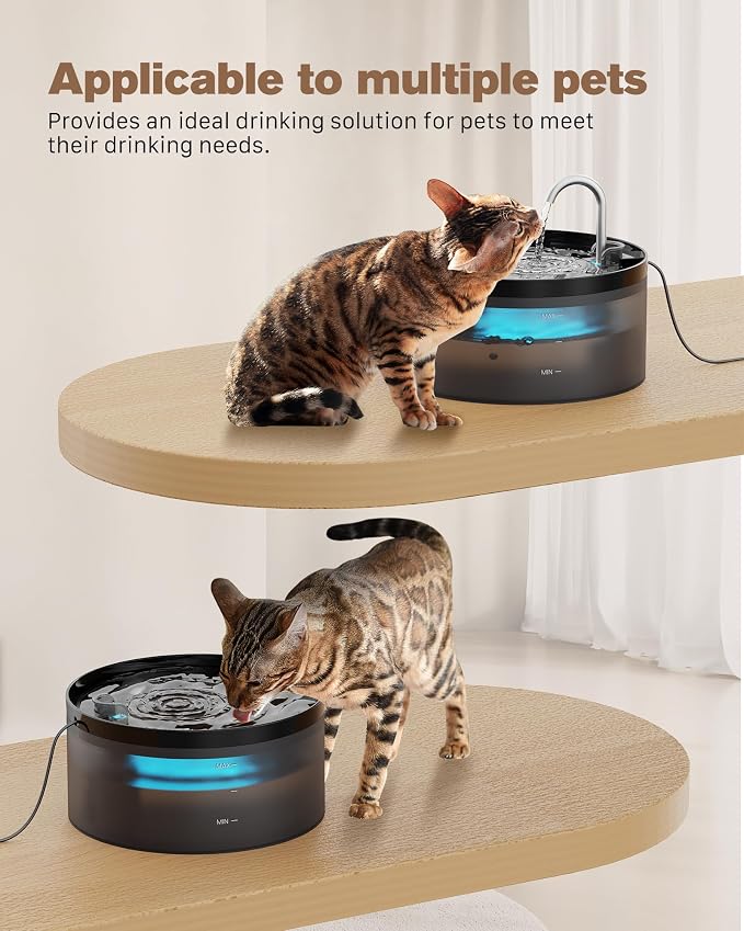 Cat Water Fountain: 108oz/3.2L Cat Fountain Super Silent Pet Drinking Dispenser - Water Fountains for Kitty Indoor - Quiet Pump and Faucet Design - Suitable for Cats and Dogs - BEMOONY | BPA-Free Pet Water Fountain - Water Fontains for Cats Indoor - Su... - Image 8