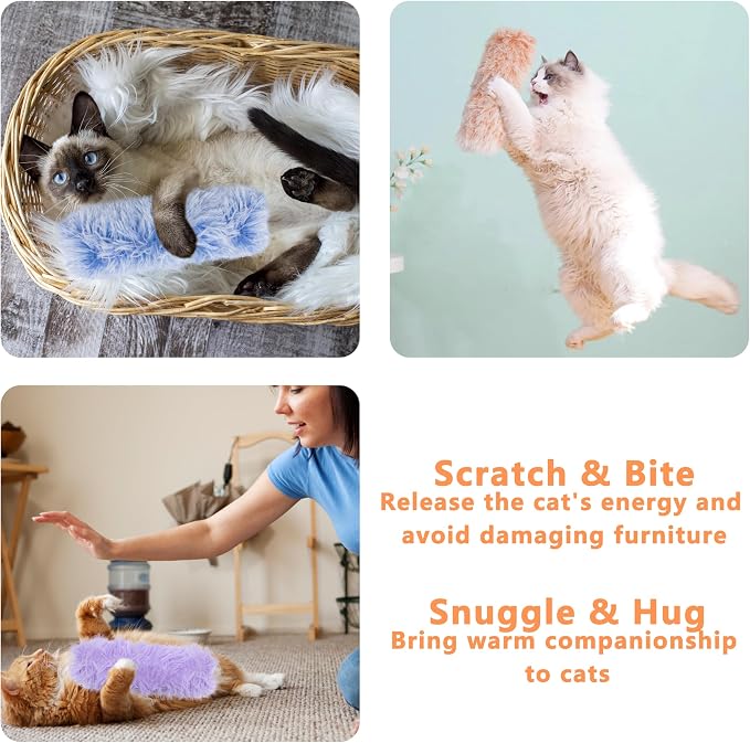 3 Pack Catnip Toys,Soft and Durable Cat Pillows Toys, Funny cat Toy | Rich Color Catnip toy, Cat toys for indoor cats, Indoor Interactive toy, cat kicker toy, Companion Toys for Cats (Purple Set) - Image 5