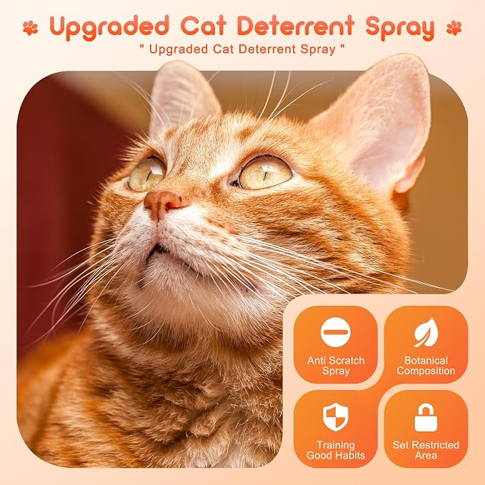 Natural Cat Scratch Deterrent Spray Anti Scratches Indoor & Outdoor, 100ml | Cat Repellent Spray For Furniture With Plant-Based Citrus Formula- Safe Cat Scratch Furniture Protector For Sofa, Carpet - Image 3