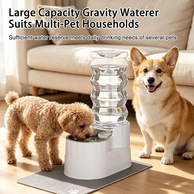 RIZZARI 8L Elevated Dog Water Dispenser: Senior Pets Filtered Hydration | Raised Stand Helps Reduce Neck Strain/Stainless Steel Bowl/Quiet Gravity-Fed Operation/for Multi-Pet Homes - Image 8
