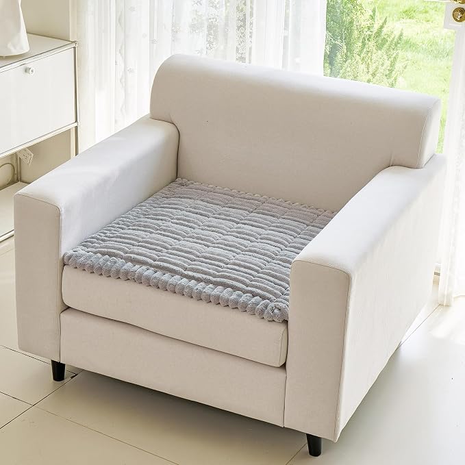 MYSKY HOME Chair Covers, Non-Slip Couch Cover, Light Grey, 27.6" x 27.6" | Recliner Chair Covers, Soft & Thick Chair Arm Covers Protector, Couch Cushion Covers, Dog Couch Covers, Sofa Covers Washable - Image 6