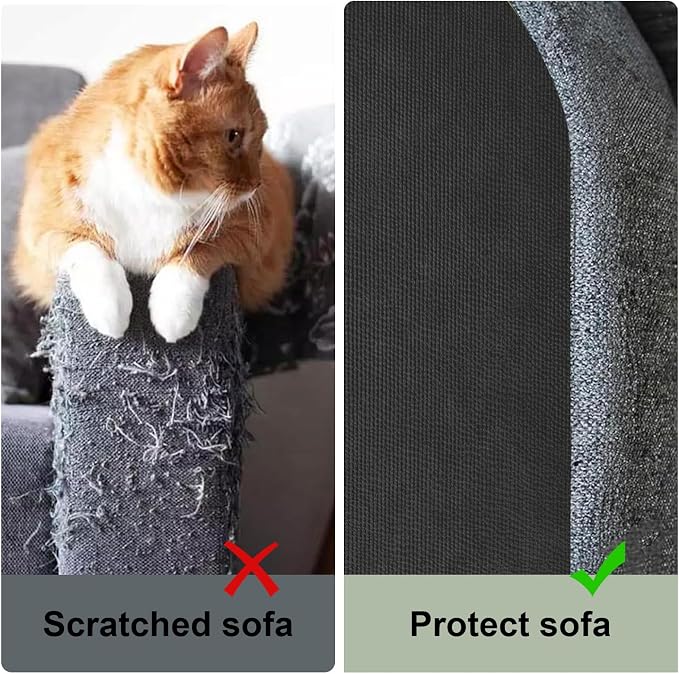 Cat Scratching Climbing Carpet Mat, Self-Adhesive Couch Furniture Protector | Trimmable, DIY Cat Scratch Post Covered Pad Replacement for Tree Shelf Steps Couch Corner Wall (Black, 78.7x15.8Inch) - Image 3