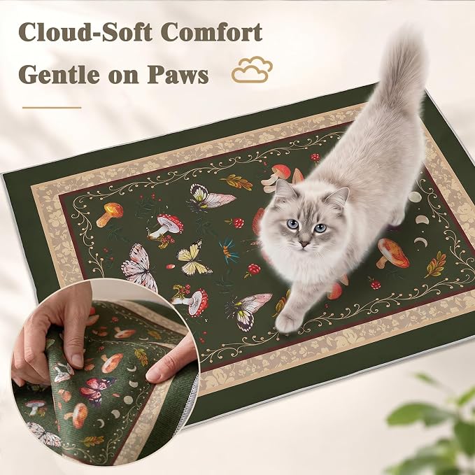 Bienbee Cat Litter Mat, 2 Pack 33" x 22" Machine Washable for Litter Boxes | Cat Litter Rug with Waterproof Backing, Non-Slip Grip and Soft On Kitty Paws to Catch Litter and Protect Floor - Image 5