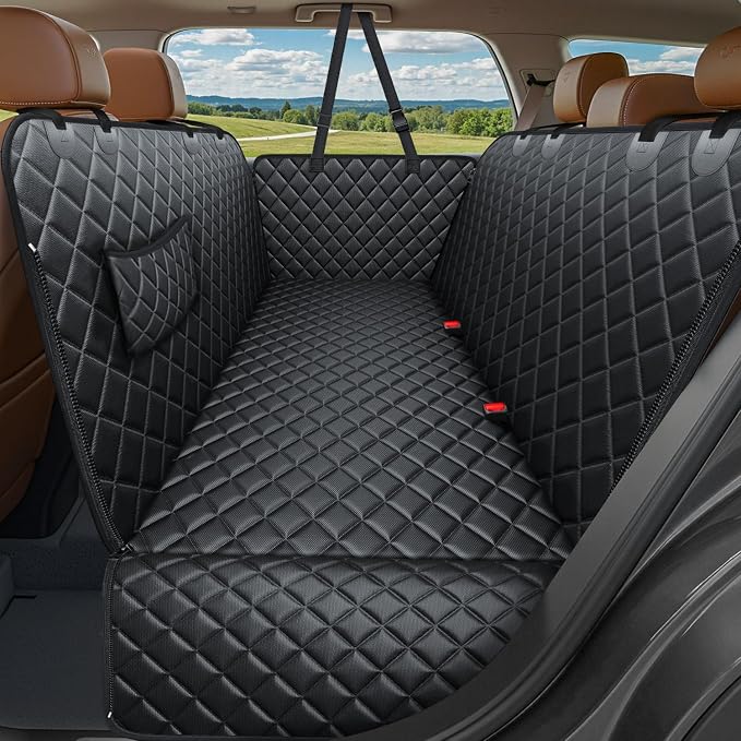 URPOWER 900D Heavy Duty Dog Seat Cover for Back Seat, Waterproof Hammock | 60% Tougher than 600D Oxford, Side Flaps with Zippers, Scratch Resistant, Non-Slip, Machine Washable, Fits Cars & SUVs by URPOWER