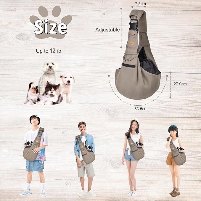 CUBY Dog and Cat Sling Carrier - Hands Free Reversible Pet Papoose Bag - Soft Pouch and Tote Design - Suitable for Puppy, Small Dogs Cats Outdoor - Image 6