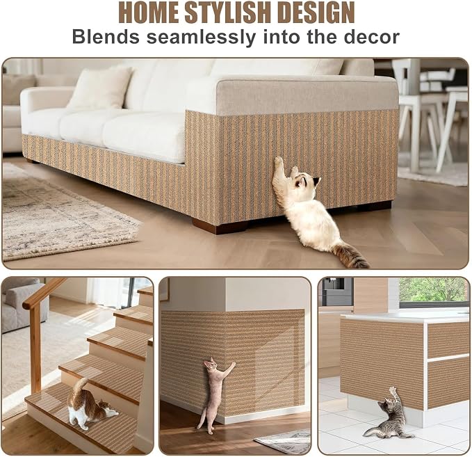 Natural Cork-Cat Scratch Pad-Cat Scratch Mat Rug-Avoid Cat Couch Protector-Cat Scratch Furniture Protector for Post/Sofa/Floor-Indoor Wall Scratchers-Cat Scratching Carpets-Stretching-Kitty Gifts - Image 5