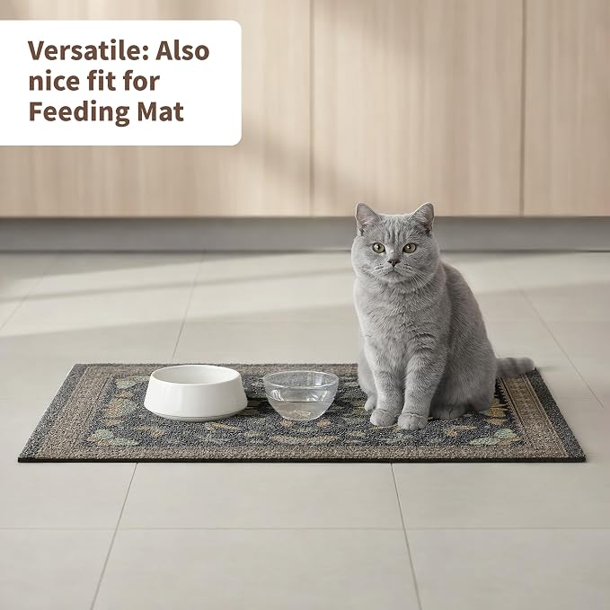 Cat Litter Mat 24"x15" for Litter Box, Non-Slip Washable Floor Mat with Litter Trapping Design, Scatter Control for Cats and Kittens, Black - Image 6
