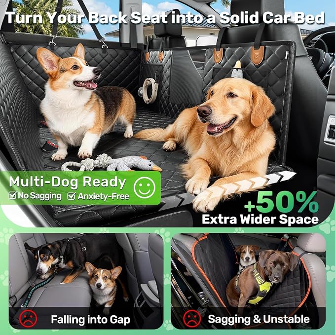 Zanch Hard Bottom Dog Seat Cover for Trucks, 25" L Back Seat Extender | 450 lb Hard Bottom Support, Waterproof, Scratchproof, Fits Cars, SUVs & Trucks, For Multiple Large Dogs - Image 2