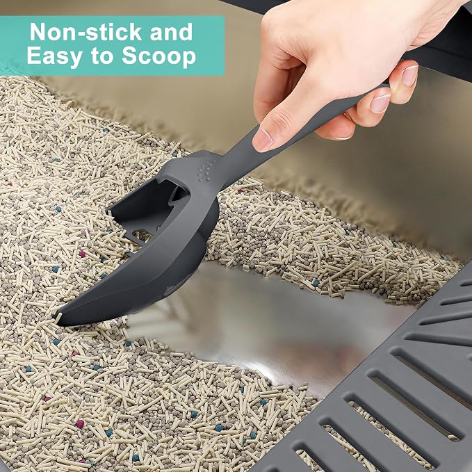 AIPERRO Stainless Steel Litter Box | XL Metal Cat Litter Boxs with Lid | High Sided Litter Box for Big Cats | Anti-Urine Leakage | Non-Stick, Easy to Clean & Odor‑Resistant with Cat Litter Scoop - Image 3