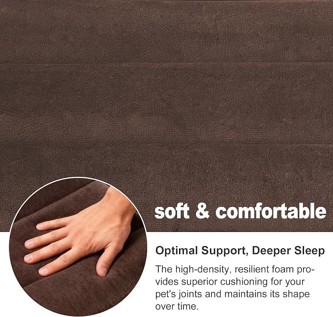 pobopobo Dog Crate Pad, Ultra Soft & Anti-Slip Kennel Mat, Secure Fit for Metal Crates & Dog Cages, Washable Cozy Bed for Small Medium Large Dogs (Dark Brown, L(34"*20"*1.5")) - Image 3