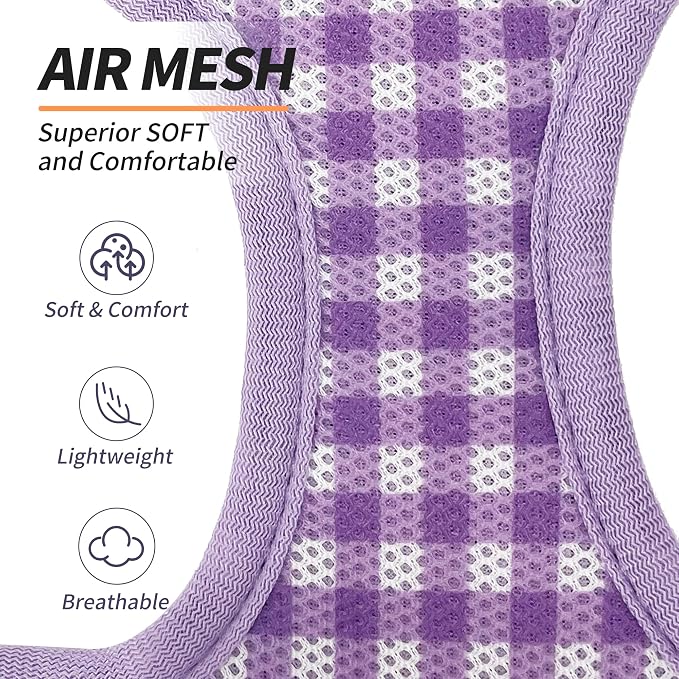 AIITLE Step in Small Dog Harness and Leash Set, Puppy Pet Vest, Purple XS | Breathable Mesh, Adjustable Fit, No-Pull Reflective Design, Escape Proof, for Small-Medium Dogs, Outdoor Walking, Running - Image 6