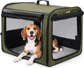 Dog Car Carrier Light Weight 27×20.5×20.5in, Foldable Dog Carrier, Gren | Easy to Assemble, Portable and Breathable Pet Carrier, Suitable for Indoor and Outdoor Use, Dog Travel Crate with Curtain by pecute