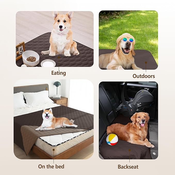 gogobunny 100% Double Sided Waterproof Dog Blanket Soft Pet Bed Cover Reversible Protect Furniture Couch Sofa Car for Puppy Cat Kids (Dark Coffee/Light Coffee, 30x80 Inch (Pack of 1)) - Image 3