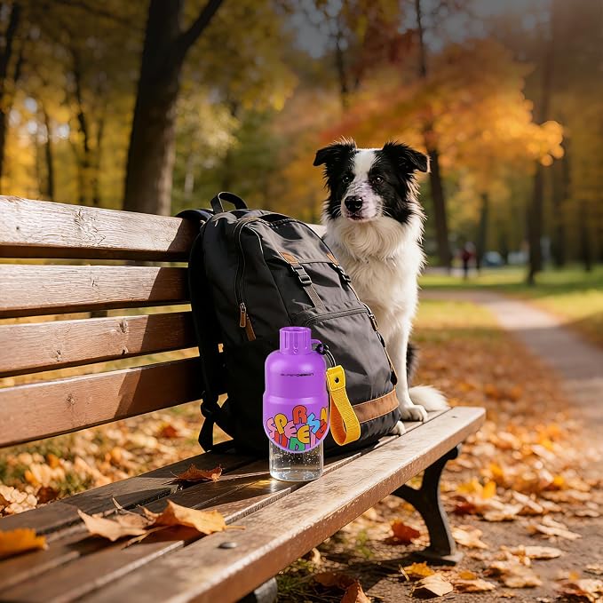 Dog Water Bottle, Leakproof Portable Water Bottle for Dogs, Dog Travel Water Bottles with Convenient Bottles Strap, Dog Travel Accessories for Walking, Hiking, Outdoor, Camping (17oz Purple - Image 7