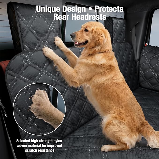 Surfcabin XL Dog Car Seat Cover for Back Seat Hard Bottom Holds 420 lbs | Waterproof & Machine-Washable Full Size Pickup Dog Back Seat Cover with Door Protection, Easy to Install Foldable Dog Hammock - Image 3