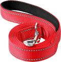 6FT Reflective Dog Leash, Padded Handle for Small Medium Dogs | Comfortable Nylon, Soft Handle Cushioning, Reflective Safety at Night, Walking Leash for Park & Hiking (3/4in, Red) by Erbine