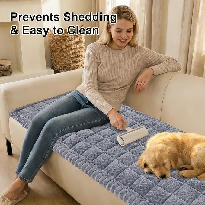 Smiry Couch Cover for Dogs, Non Slip Fuzzy Pet Sofa Covers Washable | Sofa Slipcovers for 2-3 Cushion Couch, Soft Thick Furniture Protector for Cats Dogs, Against Fur, Dirt, Scratch (27.6"x59") - Image 3