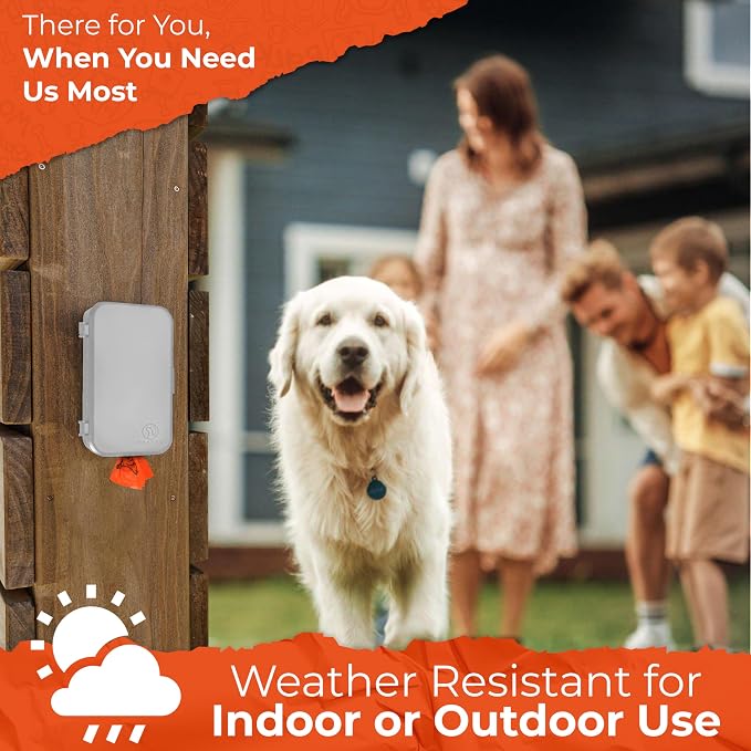 PEXTER Dog Poop Bag Dispenser - Outdoor or Indoor Pet Waste Bag Dispenser Station - Stick-On or Screw-On Wall Mount - Poop Bags Storage Outdoor Container - Includes 4 Doggie Bag Rolls (Gray) - Image 2