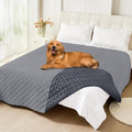 Smiry Waterproof Reversible Dog Bed Cover Pet Blanket | Pet Friendly, Soft Fabric, Washable Dog Blanket for Furniture Bed Couch Sofa, Checkered (82"x102", Grey/Dark Grey) by Smiry