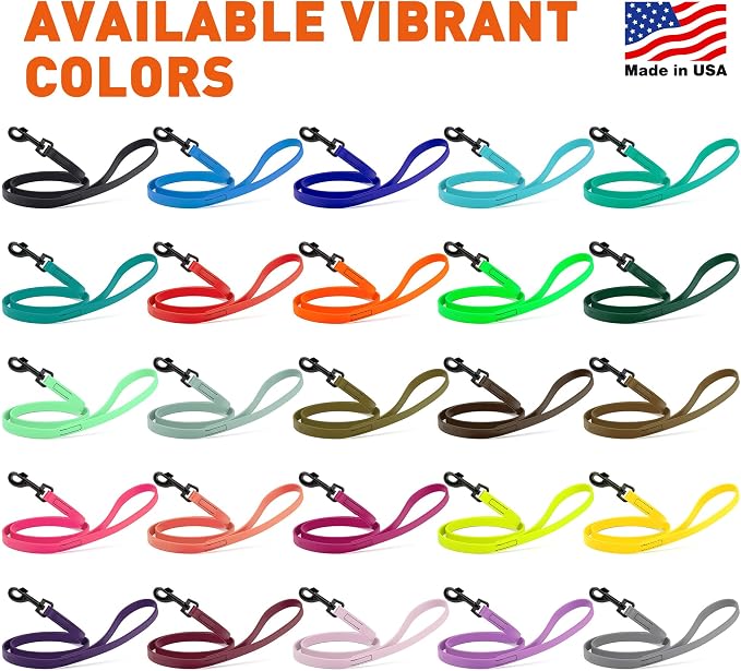 Dogline Biothane Waterproof Dog Leash Strong Coated Nylon Webbing with Black Hardware Odor-Proof Easy to Clean High Performance for Small or Large Dogs Made in USA 4 or 6 ft Lead, Violet Purple - Image 4