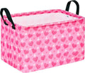 MAIZMZ Girls Storage Basket Heart Print Storage Cube for Women, Closet Shelf Organizer Bins Empty Gift Basket with Handles Girls Nursery hamper Kids Toys Books Box Room Deco by Unknown